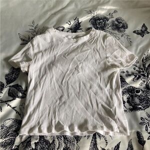 Essential Ribbed White Tee